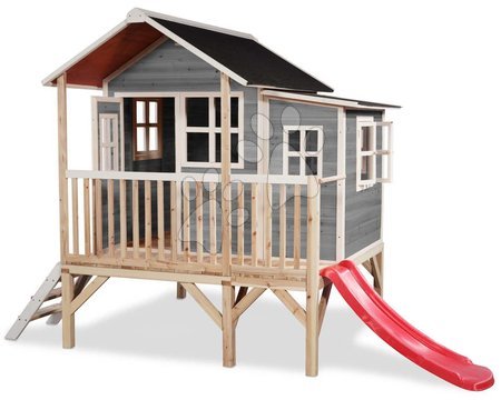 Dřevěné domečky - Domeček cedrový na pilířích Loft 350 Grey Exit Toys - 2
