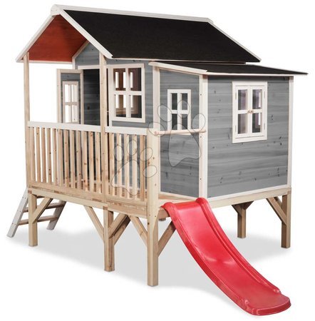 Dřevěné domečky - Domeček cedrový na pilířích Loft 350 Grey Exit Toys - 3