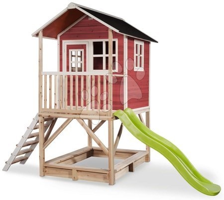 Kerti játszóházak fából - Házikó pilléreken cédrusból Loft 500 Red Exit Toys 