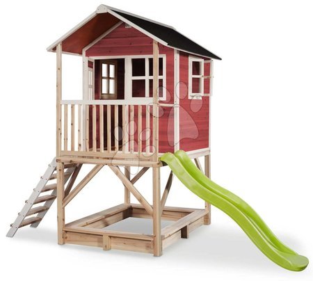 Kerti játszóházak fából - Házikó pilléreken cédrusból Loft 500 Red Exit Toys _1