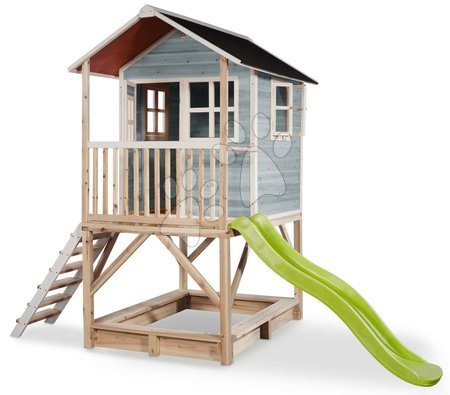 Kerti játszóházak fából - Házikó pilléreken cédrusból Loft 500 Blue Exit Toys _1