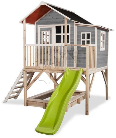 Dřevěné domečky - Domeček cedrový na pilířích Loft 550 Grey Exit Toys - 3
