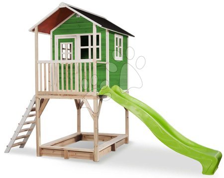 Kerti játszóházak fából - Házikó pilléreken cédrusból Loft 700 Green Exit Toys 