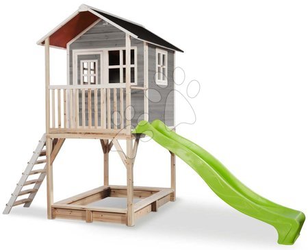 Drevené domčeky - Domček cédrový na pilieroch Loft 700 Grey Exit Toys