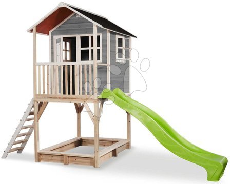Kerti játszóházak fából - Házikó pilléreken cédrusból Loft 700 Grey Exit Toys - 1
