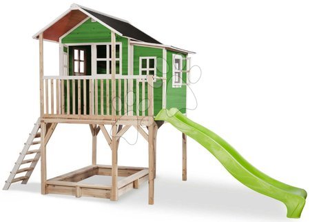 Kerti játszóházak fából - Házikó pilléreken cédrusból Loft 750 Green Exit Toys _1
