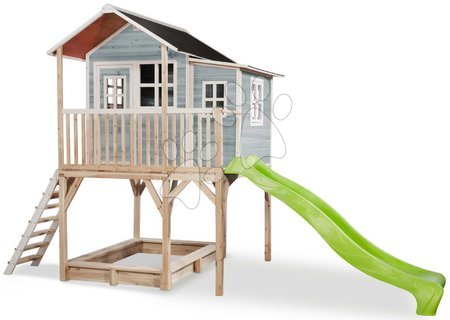 Dřevěné domečky - Domeček cedrový na pilířích Loft 750 Blue Exit Toys