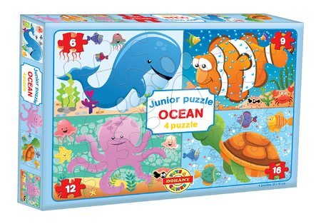 Hračky pre najmenších - Puzzle Junior Ocean 4 Podmorský svet Dohány