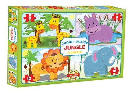 Puzzle pre najmenších - Puzzle Junior Jungle 4 Zvieratká z džungle Dohány