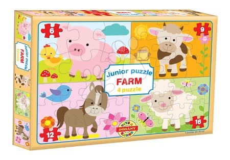 Hračky pre najmenších - Puzzle Junior Farm 4 Domáce zvieratká Dohány