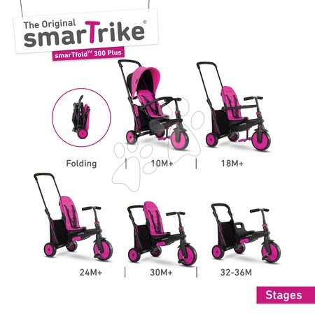 Tříkolky od 10 měsíců - Tříkolka skládací a sklápěcí smarTfold 6v1 smarTrike 300 Plus TouchSteering - 4