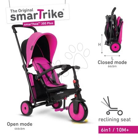Tříkolky od 10 měsíců - Tříkolka skládací a sklápěcí smarTfold 6v1 smarTrike 300 Plus TouchSteering - 2