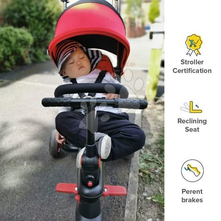 Rowerki trójkołowe od 10 miesiąca - Rowerek trójkołowy składany z regulowanym oparciem smarTfold 6v1 smarTrike - 3