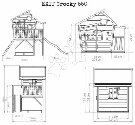 Dřevěné domečky - Domeček cedrový na pilířích Crooky 500 Exit Toys  - 6