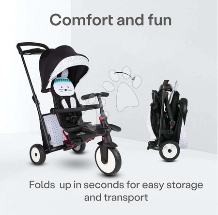 Tříkolky od 6 měsíců - Tříkolka a kočárek skládací STR5 toT's Bunny 7v1 smarTrike - 3