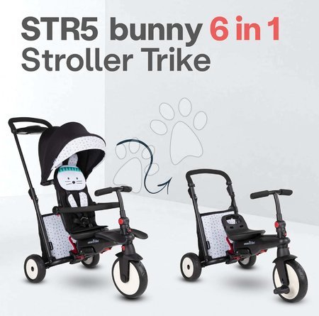 Tříkolky od 6 měsíců - Tříkolka a kočárek skládací STR5 toT's Bunny 7v1 smarTrike - 2