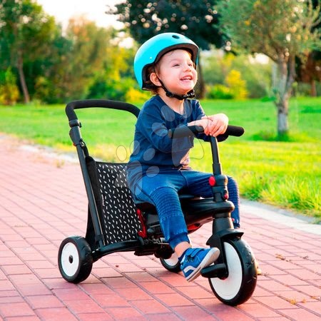 Rowerki trójkołowe od 6 miesiąca - Rowerek trójkołowy i wózek składany STR5 Black&White 7w1 smarTrike - 8