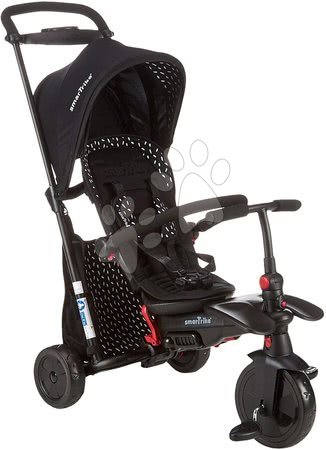 Pentru bebelușii de la naștere - Tricicletă pliabilă smarTfold 600 S Black&White 7în1 smarTrike de lux Touch Steering căptușită roți EVA de la 9 luni