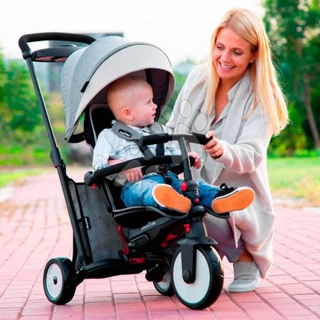 Tříkolky od 6 měsíců - Tříkolka a kočárek skládací STR5 Melange 7v1 smarTrike - 4