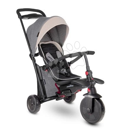 Pentru bebelușii de la naștere - Tricicletă pliabilă smarTfold 7în1 smarTrike de lux TouchSteering căptușită cu roți EVA de la 9 luni