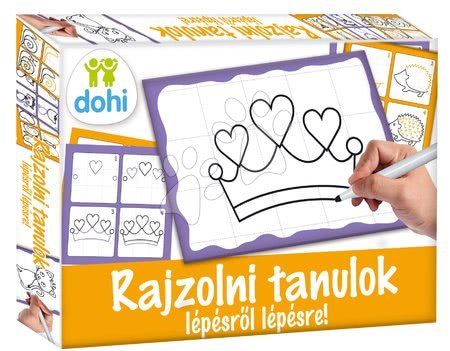 Risanje in barvanje - Družabna igra tabla Riši in briši Girls Dohány