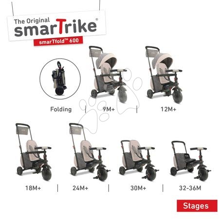 Tricikli od 10. meseca - Tricikel zložljiv smarTfold 7v1 smarTrike - 2