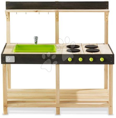 Drevené hračky - Kuchynka cédrová s tečúcou vodou Yummy 100 Outdoor Play Kitchen Exit Toys vonkajšia s kuchynským náradím od 24 mes_1