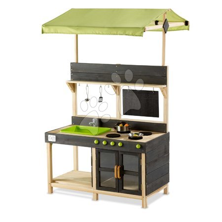Wooden toys - EXIT Yummy 300 wooden kitchen for outdoors - natural