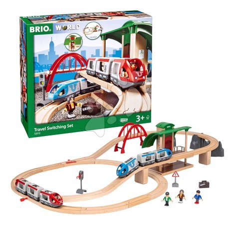 Holzeisenbahnen BRIO - Drevená vláčikodráha s nástupiskom Travel Switching Set BRIO_1