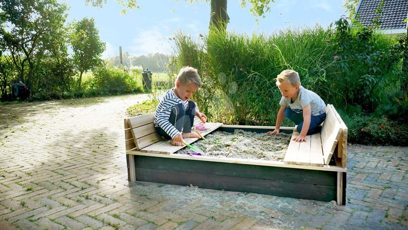 Sandkästen aus Holz - Sandkasten mit Bänken Aksent Wooden Sandpit Exit Toys - 6