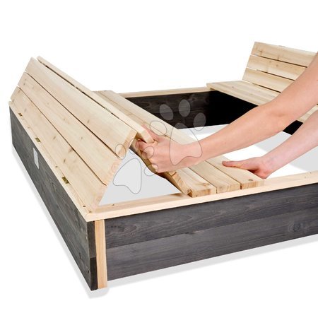 Sandkästen aus Holz - Sandkasten mit Bänken Aksent Wooden Sandpit Exit Toys - 4