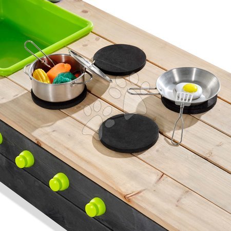 Dřevěná pískoviště - Pískoviště cedrové s kuchyňkou s tekoucí vodou Aksent Sandpit Kitchen Exit Toys - 1