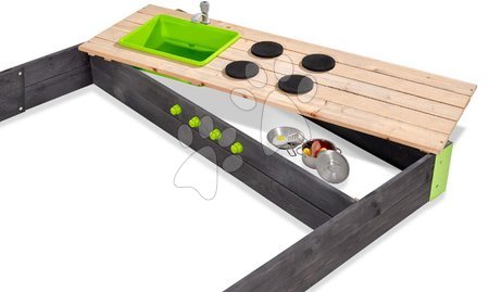 Dřevěná pískoviště - Pískoviště cedrové s kuchyňkou s tekoucí vodou Aksent Sandpit Kitchen Exit Toys - 3