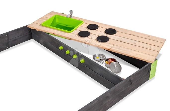 Sandkästen aus Holz - Sandkasten mit Küche und fließendem Wasser Aksen Wooden Sandpit Exit Toys - 3