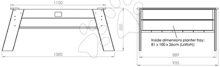 Dřevěná pískoviště - Pískoviště borovicový stůl s krytem Aksent Sandtable Exit Toys - 6
