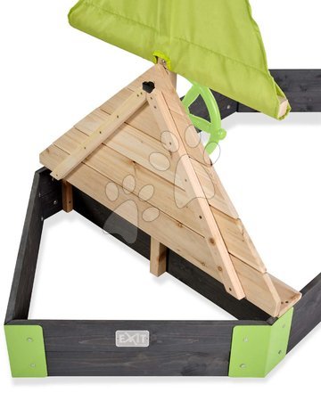 Drewniane piaskownice - Piaskownica cedrowa łódź z kołem sterowym Aksent Boat Sandpit Exit Toys  - 3