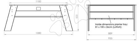 Dětský záhradní nábytek - Stůl pro zahradníka borovicový Aksent planter table Exit Toys - 4
