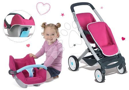 Kinderwagen für Puppe ab 18 Monaten - Set Kinderwagen für zwei Puppen Maxi Cosi & Quinny Smoby