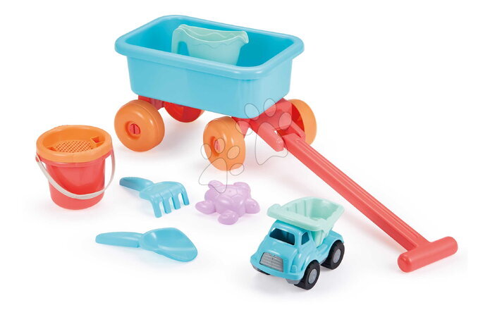 Igrače za v pesek - Voziček za vlečenje s kompletom vedra Summer Trolley Beach Écoiffier_1