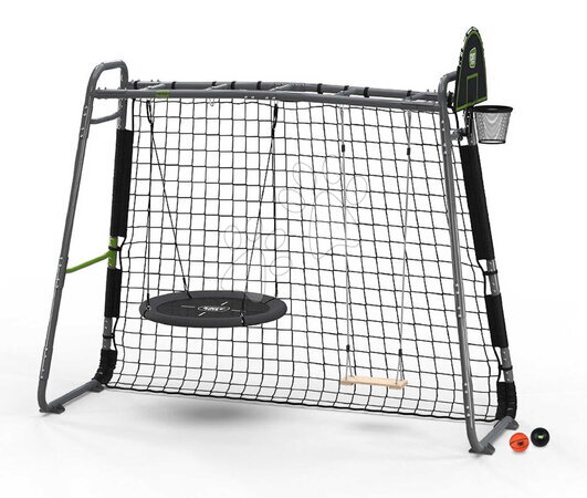 Fitnes center - Večnamenski fitnes center z nogometno mrežo GetSet Monkeybar MB205 Grey Exit Toys