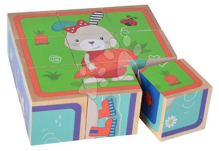 Cuburi din lemn - Cuburi puzzle din lemn Picture Cube Friends Eichhorn_1