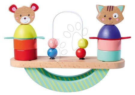 Lesene didaktične igrače - Lesena ravnotežnostna igra s perlicami Balance Game Friend Eichhorn