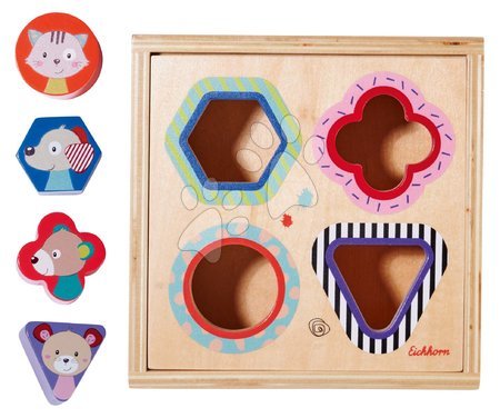 Fa gyerekjátékok - Fa kirakós Shape Sorter Box Friends Eichhorn