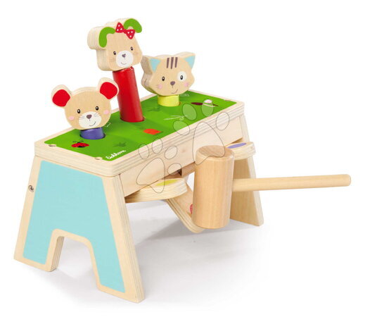 Fa oktatójátékok - Fa kalapácsoló játék Állatkák Knocking Game Pop Up Eichhorn_1