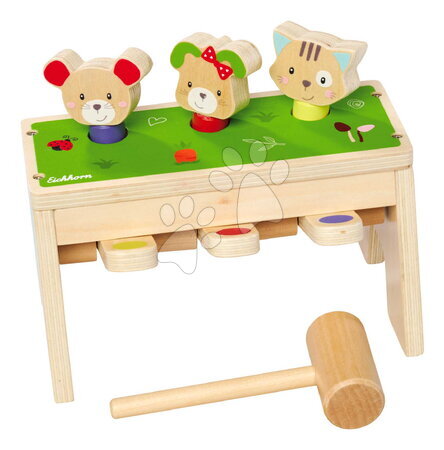 Fa oktatójátékok - Fa kalapácsoló játék Állatkák Knocking Game Pop Up Eichhorn