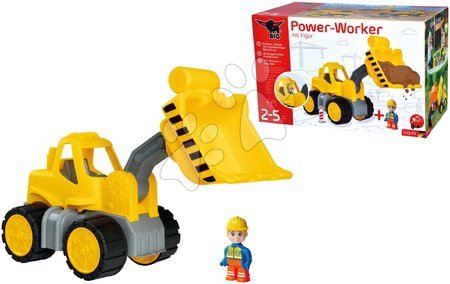 Játékautók - Homlokrakodó Power Worker Wheel Loader + Figurine BIG _1