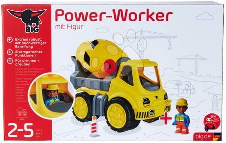 Játék építőgépek - Betonkeverő autó Power Worker cement Mixer+Figurine BIG - 11