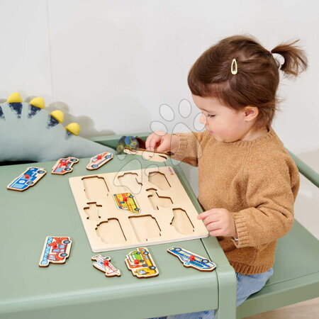 Hračky pre ročné deti - Wooden insert puzzle Rescue Vehicles / Emergency Vehicles Eichhorn_1