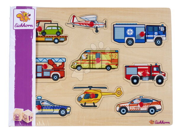 Dřevěné naučné hry - Dřevěné vkládací puzzle Záchranná vozidla Emergency Vehicles Eichhorn - 3