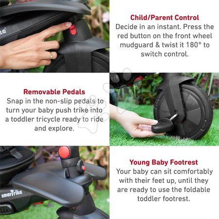 Triciklik 6 hónapos kortól - Tricikli összecsukható smarTfold 700 Black 7in1 smarTrike - 7